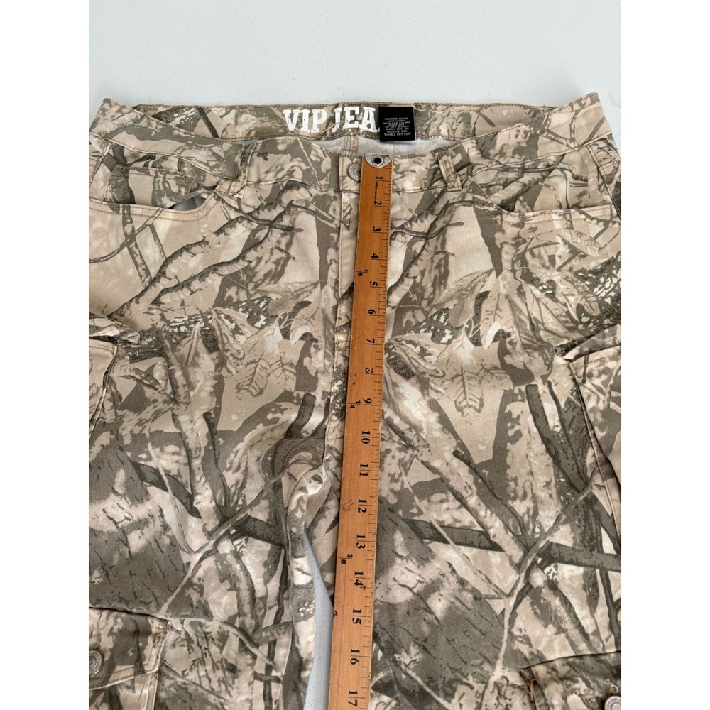 VIP Jeans Camo Cargo Pants Womens 15/16 Y2K Streetwear Wide Leg Forest Camo tt - Picture 6 of 7